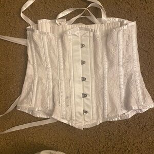 Elegant White Lace mesh Corset
